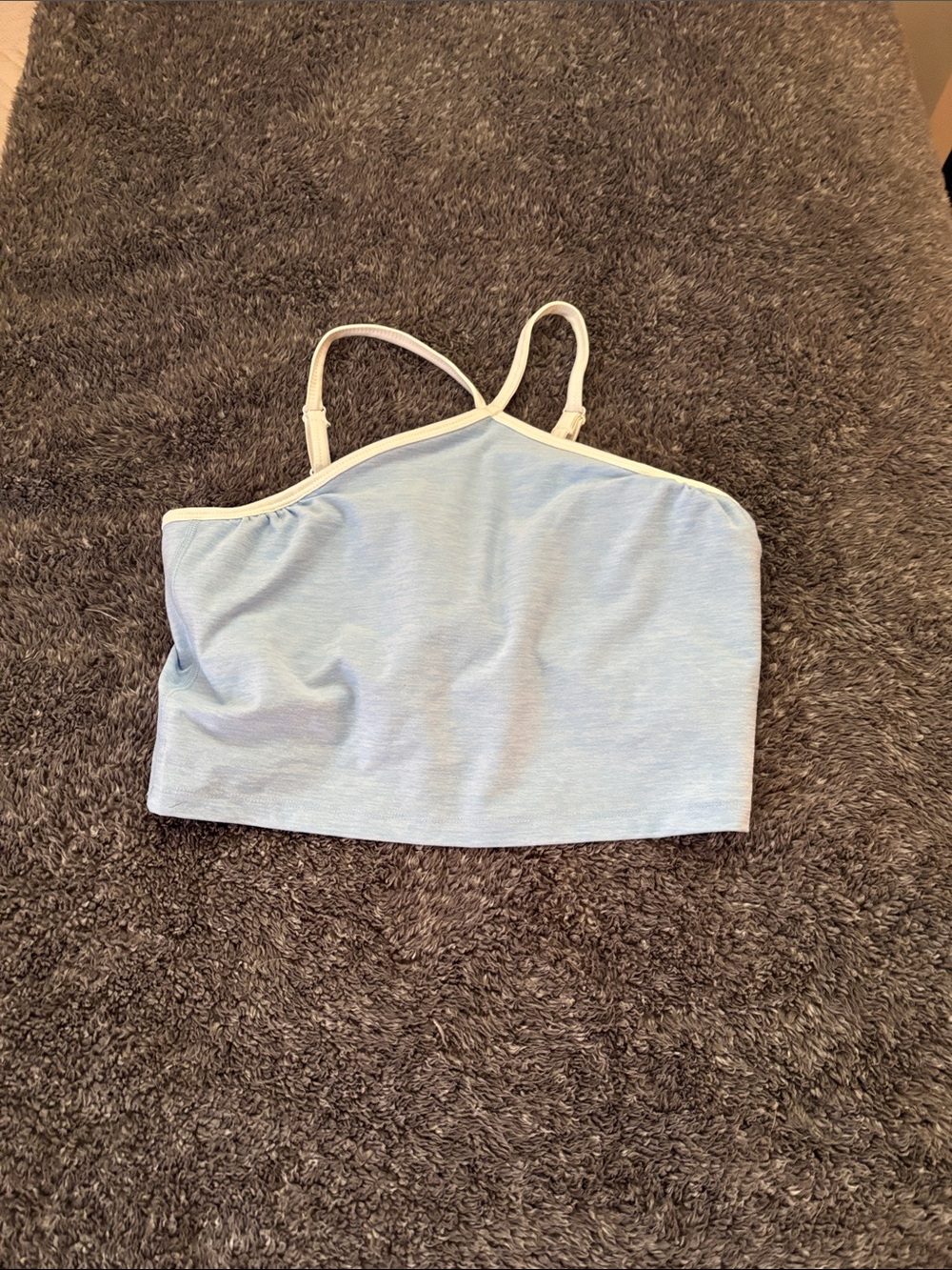 Athletic Works Light Blue Cropped Cami with White Trim